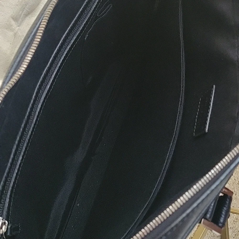 Salvatore Ferragamo Black Leather Laptop Bag